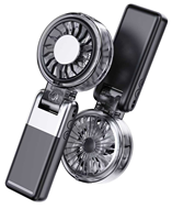 Ventilateur de réfrigération transfrontalier X11 2936, portable à haute vitesse, avec affichage numérique USB, pliable, à suspendre au cou, pour extérieur, petit modèle
