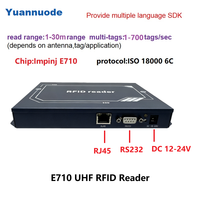 Lecteur RFID Impinj E710 longue portée 15-30m, ports RS232 RJ45, 4 antennes, lecteur RFID fixe UHF pour inventaire