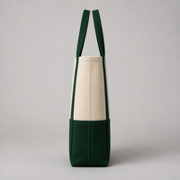 Sac fourre-tout en toile de coton bicolore avec logo personnalisé, poche avant, grande capacité, réutilisable, sac à bandoulière pour femme, vente en gros