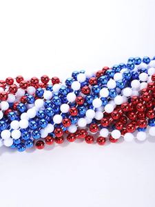 Coloré 48 Pouces Faux Perle Collier Mardi Gras Collier En Plastique Vintage Collier De Perles - Product Image 4