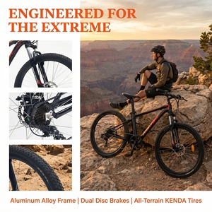 Vélo de montagne électrique pour adultes, le plus rapide, 250W, batterie au lithium, moteur sans balais, fourche à suspension, 25 km/h, avec pédales d'exercice - Product Image 2