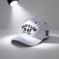 Casquette Snapback 6 Panneaux Personnalisable avec Logo, Casquette de Baseball Hip Hop à Visière Plate, Broderie Brooklyn New York, Streetwear Urbain Homme Femme