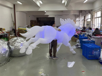 Costume gonflable LED de licorne marchante pour défilé, tenue de mascotte animale gonflable pour spectacle sur scène