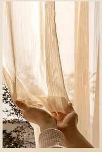 Rideaux transparents scintillants en crêpe brillante Offre Spéciale, rideau en voile transparent en tissu organza polyester pour hôtel de bureau à domicile - Product Image 2