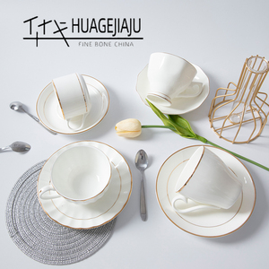 Portavasos de té de porcelana china de alta gama, juego de tazas de café y té de cerámica blanca, Exportación al por mayor del fabricante - Product Image 6