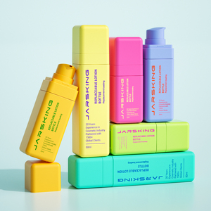 Chai lọ mỹ phẩm vuông sang trọng, độc đáo, chất liệu thủy tinh, đựng serum, màu vàng tím hổ phách, trống rỗng. - Product Image 1