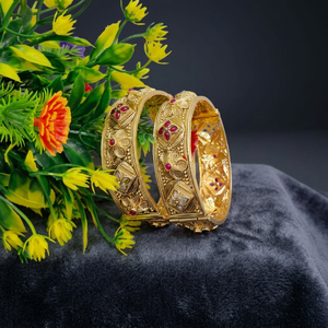 PADMAWATI Indian Traditional Luxury Tungsten Gold Plated High Quality Multi Color Bangles Set for Women's Bridal <b>Wedding</b> Gift - Product Image 2