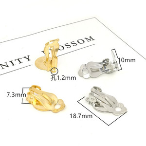 Clip-on <b>Earrings</b> Zinc Alloy Gold Silver Painless No Piercing Ear Clips Invisible Pad DIY Jewelry Accessories - Product Image 2