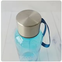 Bouteille d'eau de sport transparente Tritan sans BPA de 500 ml avec couvercle pour adultes, moulée par injection, pour usage en plein air et camping