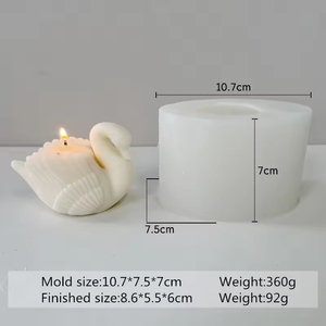J6-2 3D baru cetakan sabun lilin silikon angsa putih untuk pembuatan DIY - Product Image 6
