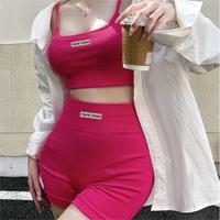 Ensemble de sport pour femme haute performance, best-seller, débardeur uni et short boxer, respirant et très élastique