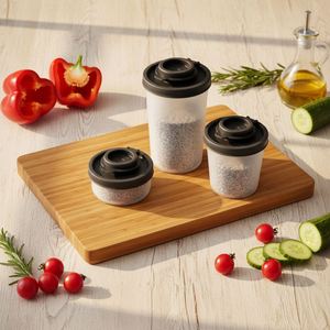 Nouveaux pots à épices réutilisables en plastique personnalisés avec couvercles doseurs, compatibles lave-vaisselle, pour le stockage et la distribution de sel et de poudres en cuisine - Product Image 1