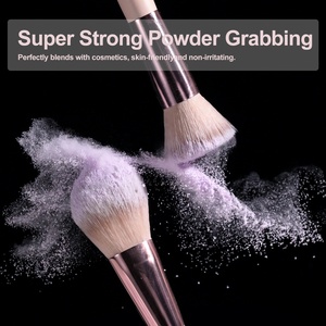 Ensemble de pinceaux de maquillage portables BS-MALL pour les voyages, 14 pièces, rose, logo personnalisé, pinceaux de maquillage vegan avec miroir LED et boîte - Product Image 6