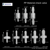 Sinoone PP corps FKM diaphragme clapet anti-retour Mini clapets anti-retour en plastique pour Aquarium eau air compresseur oxygène