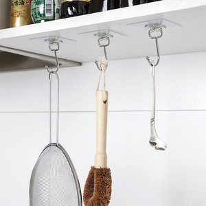 Transparent <b>Wall</b> Hooks Square Stainless Steel Removable Bathroom Hook Minimalist Design - Product Image 5