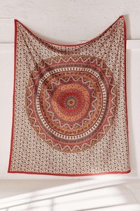Mandala Bohemian Psychedelic <b>Floral</b> Kerala Tapestry | Indian Handicraft <b>Bedspread</b> Wall Hanging Tapestry 54x84 Inches - Product Image 5
