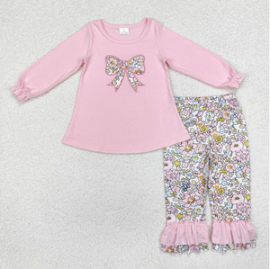 Conjuntos de Ropa para Hermanas Bebés Niñas con Bordado Floral, Lazos, Túnica y Pantalones con Volantes - Product Image 4
