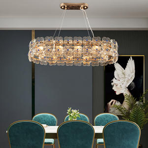 European Design Round <b>Hanging</b> Lamp <b>bar</b> Hotel <b>Home</b> Decorative Ceiling Crystal Flower Chandelier - Product Image 4
