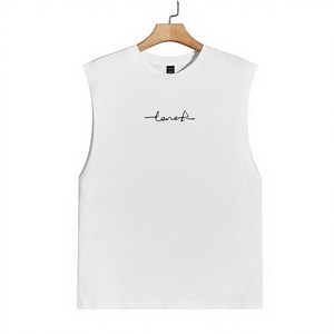 เสื้อกล้ามถักสำหรับผู้ชาย สีพื้น คอกลม สวมใส่สบาย ผ้าฝ้าย 100% สีขาว ดำ เทา เขียวมะกอก - Product Image 3