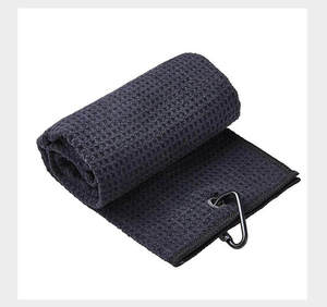 Toalla de golf de microfibra tipo gofre personalizada de gran venta, de secado rápido, ecológica, de color sólido, con cepillo deportivo, juego de toallas de golf - Product Image 3