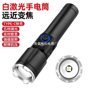 ไฟฉายแบบชาร์จไฟได้ LED ระยะลำแสง 1000 ม. พร้อมโหมด SOS สำหรับการตั้งแคมป์ ตัวเครื่องอะลูมิเนียมขัดเงา - Product Image 2