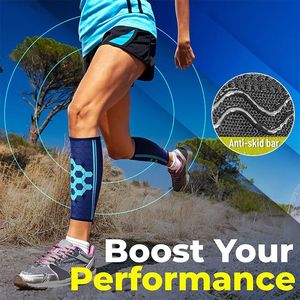 Manchons de compression tricotés haute élasticité pour mollets, pour adultes, pour la course, le fitness, le cyclisme, le football, et la prévention des entorses de la cheville - Product Image 3