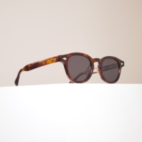 Lunettes de soleil rondes vintage en acétate pour hommes et femmes, multicolores, style rétro avec rivets en diamant, modèle de luxe fait main par un designer
