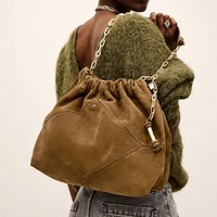 Sac fourre-tout vintage en daim à carreaux, tendance streetwear, nouvelle collection 2026, pour femme, avec fermoir magnétique, porté épaule/bandoulière, grande capacité
