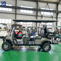 Nouvelle conception de voiturette de golf électrique 6 places, surélevée, batterie lithium 48V, panneau solaire, 4 roues, pour communauté fermée