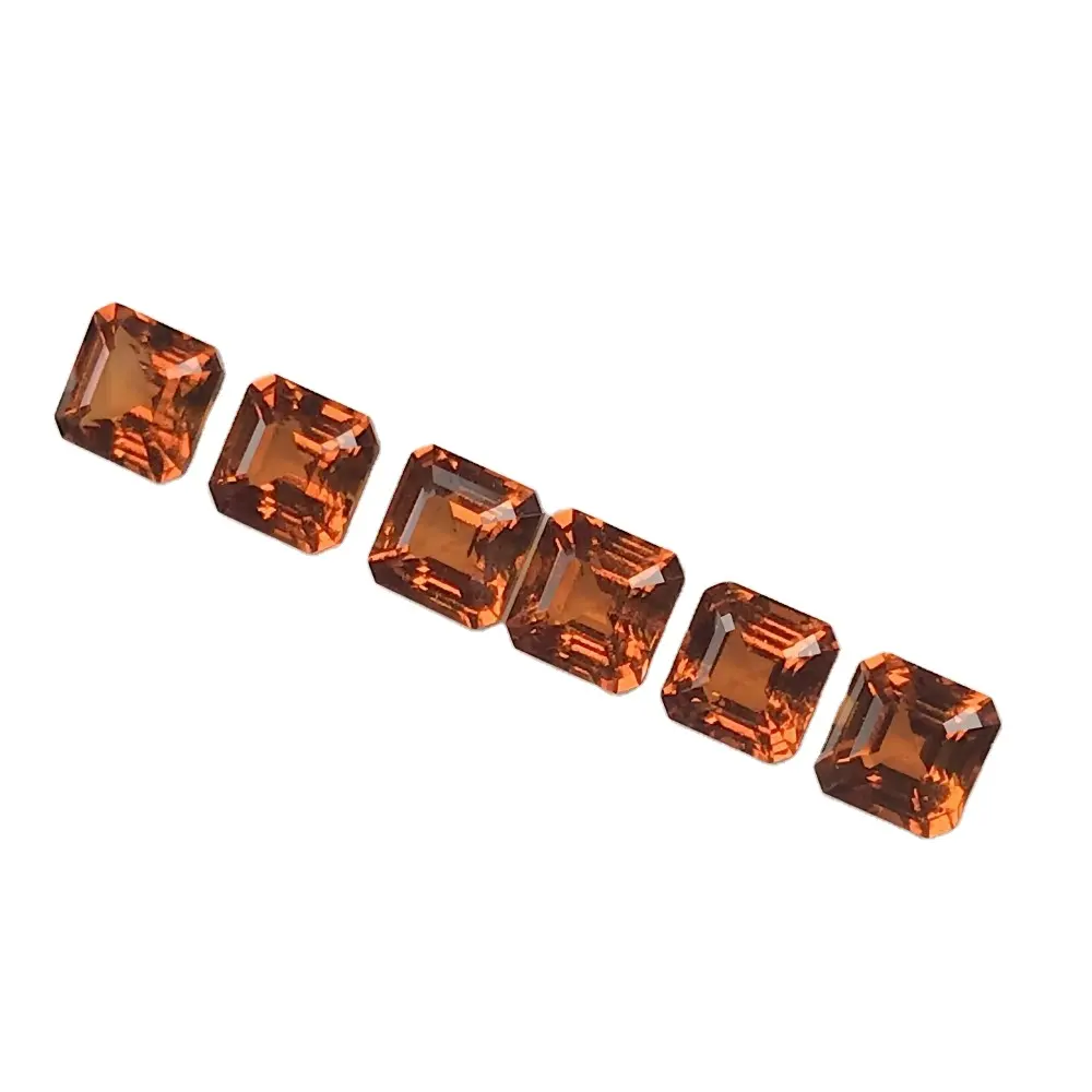 Custom Gem Yag Synthetische Oranje Vierkant En Ovaal Gesneden Natuurlijke Edelsteen Losse Granaat Steen Voor Sieraden