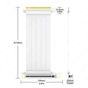 Trắng PCIe 3.0 X16 Riser cáp với 90 ° góc bên phải mở rộng cho <span class=keywords><strong>RTX</strong></span> 4090/4080/4070 khai thác Giàn Khoan M.2 adapter chứng khoán & sử dụng - Product Image 6