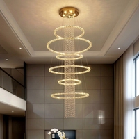 Lustre moderne en verre soufflé à la main en spirale transparente, luminaire suspendu LED pour villa, salon, escalier, plafond haut