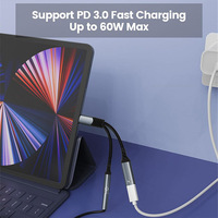 Câble adaptateur TYPE-C personnalisé 1/2 casque audio stéréo en forme de Y 1080p combiné pour les téléphones mobiles et tablettes courants