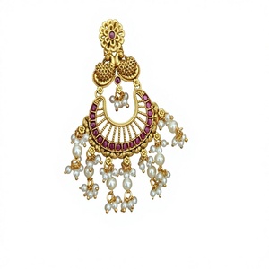 Stunning Premium Quality <b>Gold</b> Plated Moissanite Drop Earring For Women <b>Evening</b> Look Party Wear Collection - Product Image 2