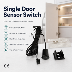 Interruttore Sensore per Porta Singola 12V 24V, Controllo Centralizzato Luci Armadio per Illuminazione Automatica LED Guardaroba LC-7013 - Product Image 1