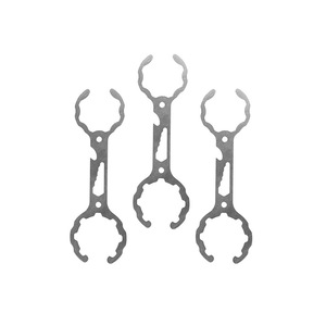 Stainless Steel Double End Wrench Metric Serrated Jaw Industrial Grade Valve <b>Tool</b> 195mm Length Polished Surface - Product Image 3