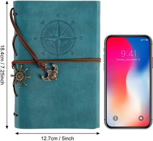 Diario grabado de cuero hecho a mano diseño retro Carpeta de viajero pirata diario de viaje regalo de San Valentín para él y ella - Product Image 6