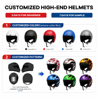 Casque de Moto Jet Rétro Vintage Unisexe à Design Personnalisable Homologué DOT/ECE/NBR avec Sangle Jugulaire Ajustable