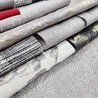 Tissu Jacquard M&Y de Luxe Exquis à Motifs Floraux Teints en Fil, Tissé 280 cm, 100% Polyester, pour Rideaux et Textiles de Maison, Coussins