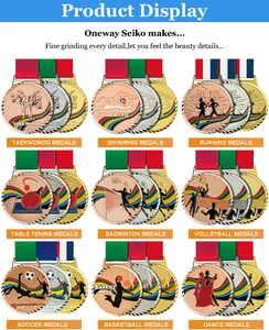 Oneway थोक रिक्त 3D धातु पुरस्कार पदक कस्टम लोगो स्वर्ण रजत कांस्य खेल पदक कस्टम वॉलीबॉल पदक