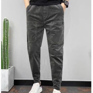 Pantalones de Pana Ligeros de Estilo Vintage para Hombre, Primavera-Otoño 2025 |   Pantalones de Pierna Recta con Frente Plano y Pie Elástico Ajustado - Product Image 4