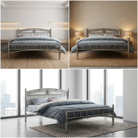 JYLG102 #   Cadre de lit en acier inoxydable au design moderne, lit d'enfant durable, garantie 3 ans, 0,9 m/1,4 m/1,8 m, chambre à coucher, appartement, hôpital