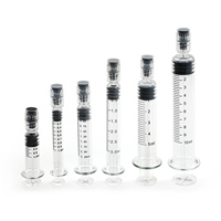 Vente en gros de seringues en verre borosilicate de 0,5 ml, 1 ml, 2 ml, 3 ml, 5 ml, 10 ml avec logo