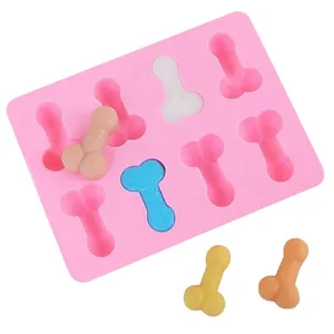 8 Cavity Funny Penis Ice Cube Tray Candy Mold Party Joke Gifts Surprising Silicone Reusable Ice Mold For Bachelorette Party Y525