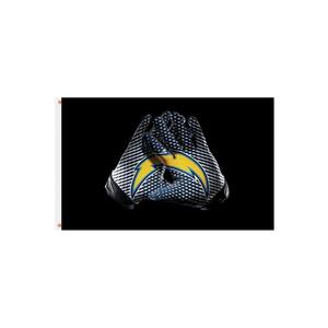 Drapeau de haute qualité personnalisé de l'équipe de football des Chargers de <span class=keywords><strong>Los</strong></span> <span class=keywords><strong>Angeles</strong></span>, gants mémorables, 90x150cm, 3x5 pieds - Product Image 1