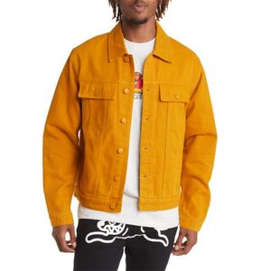 Vestes en jean orange pour hommes, designs personnalisés, mode, 100% coton, vestes de camionneur en toile pour hommes - Product Image 1