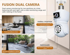 Nueva Cámara de Seguridad IP con Doble Lente CMOS 1080P <span class=keywords><strong>V380</strong></span> PRO E9 WiFi, Tarjeta de Memoria, Bombilla LED, PTZ, Seguimiento Automático - Product Image 5