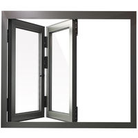 Fenêtres coulissantes en aluminium Fenêtres pliantes en aluminium Double vitrage Fenêtre pliante de balcon en aluminium avec grille intérieure