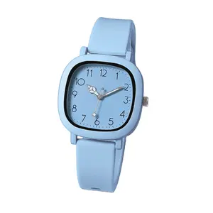 HH89ควอตซ์สายซิลิโคนสำหรับสุภาพสตรีคลาสสิกสีลูกกวาดเสน่ห์แฟชั่นนาฬิกาผู้หญิง