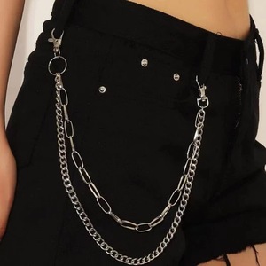 Chaîne de taille double couche en métal Yueli, en alliage de zinc, style hip-hop, pour hommes et femmes, à porter au quotidien - Product Image 1